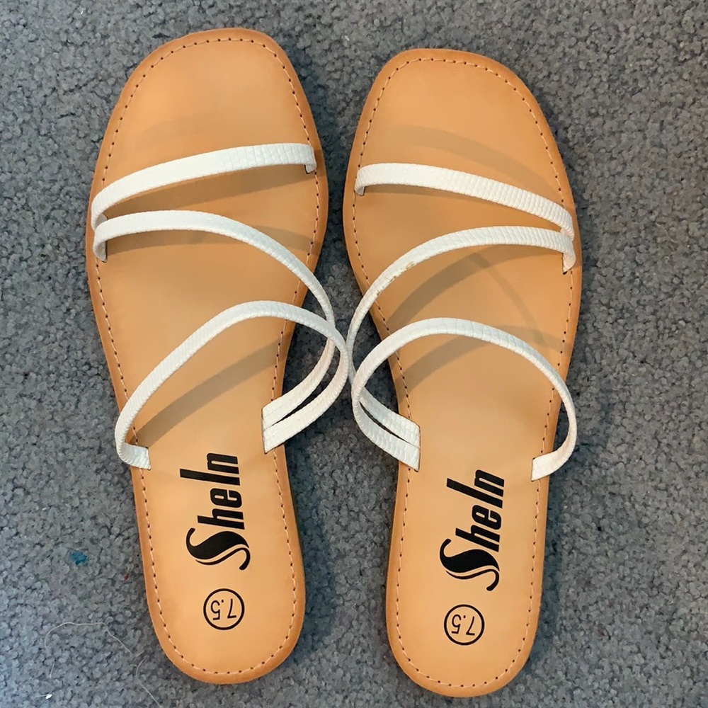 White strappy sandals